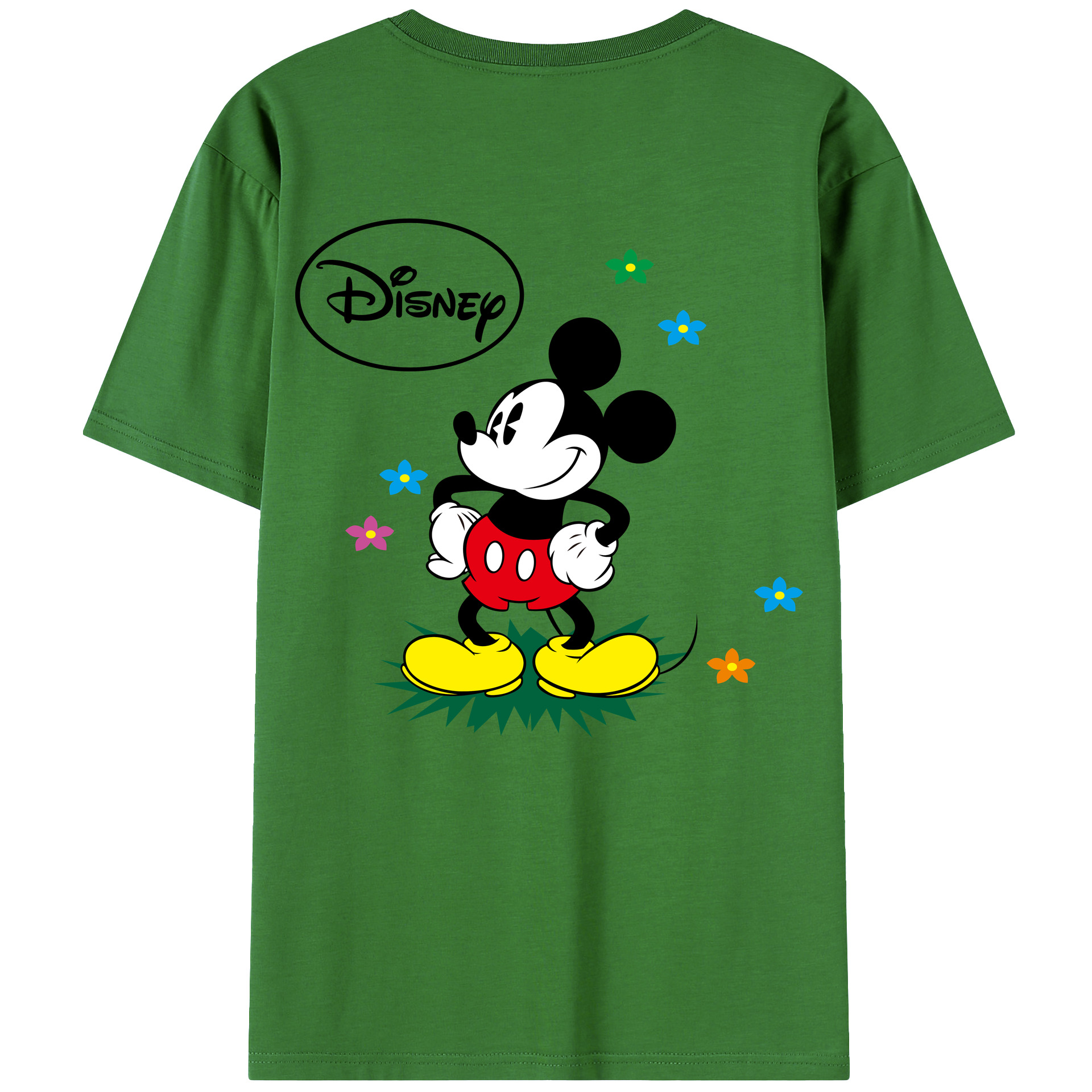 （画像用） ミッキーマウス Mickey Mouse レディース半袖Tシャツ(バックプリント)